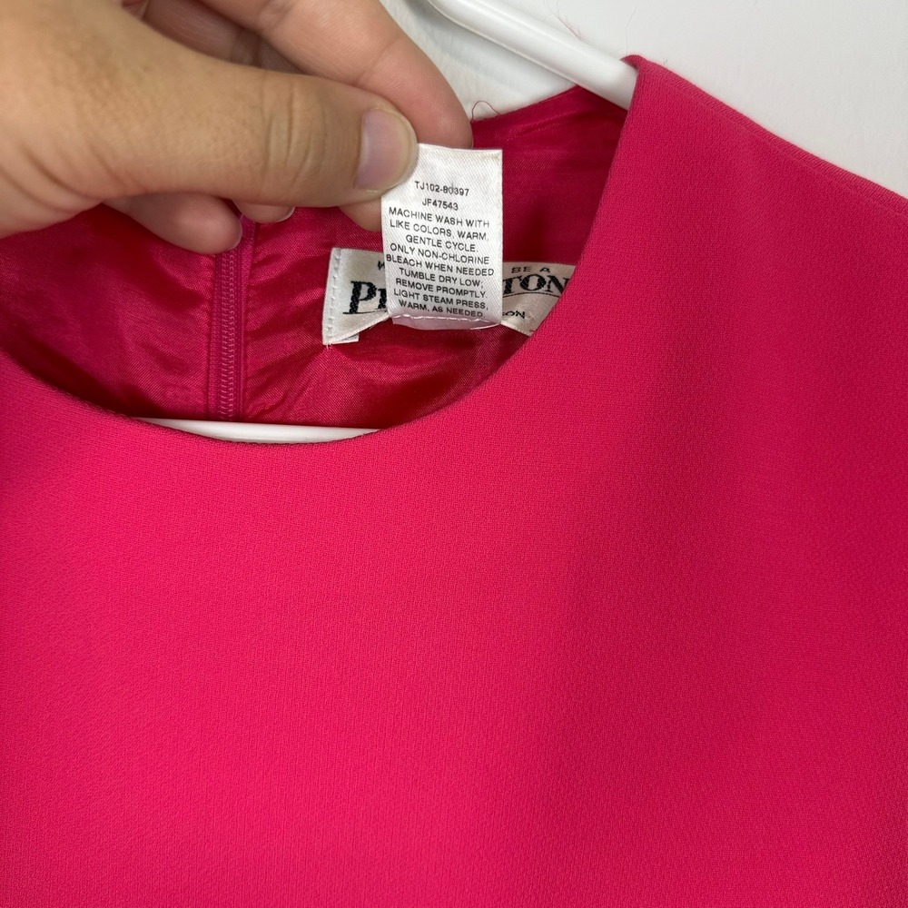 VINTAGE Pendleton Hot Pink Sleeveless Sheath Dress Size 4 Made in USA - Picture 5 of 10